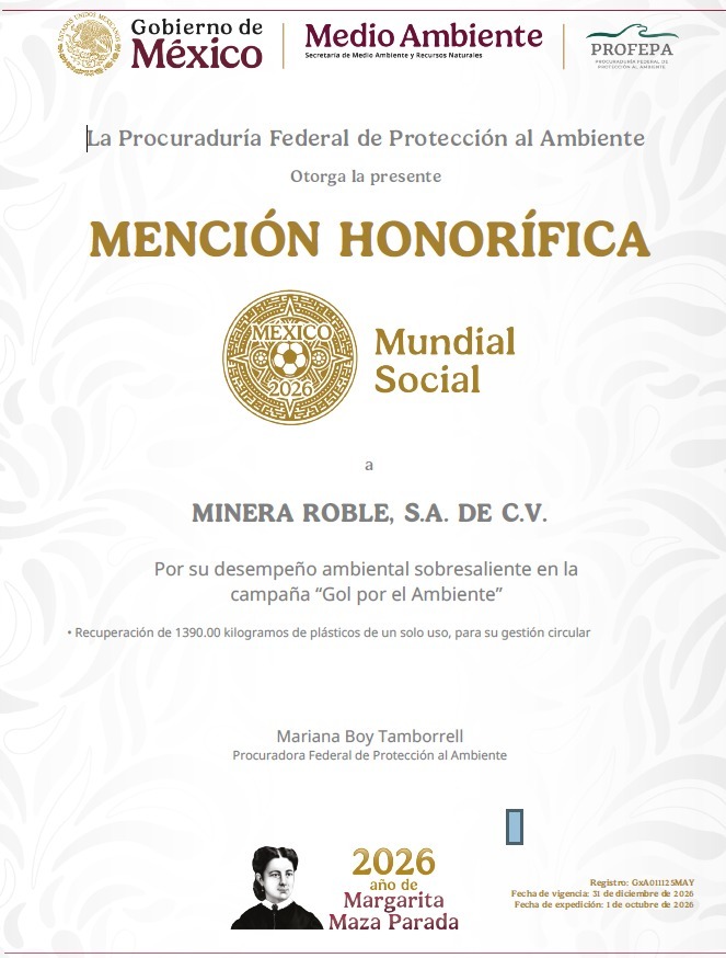 Peñoles recibe mención honorífica de la PROFEPA por 'Gol por el ambiente'
